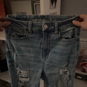 American Eagle Outfitters Women's Light Blue High Rise Jeans